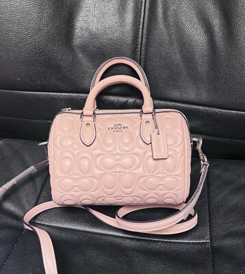 NWT Coach Mini Rowan Crossbody Bag Blocked Signature Leather