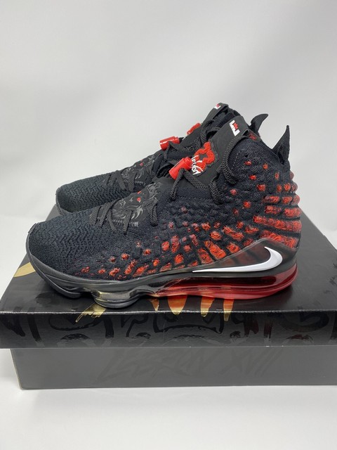 Nike LeBron XVII 17 Infrared BQ3177-006 Black Red Bred Basketball Shoes Sz 8.5 | eBay