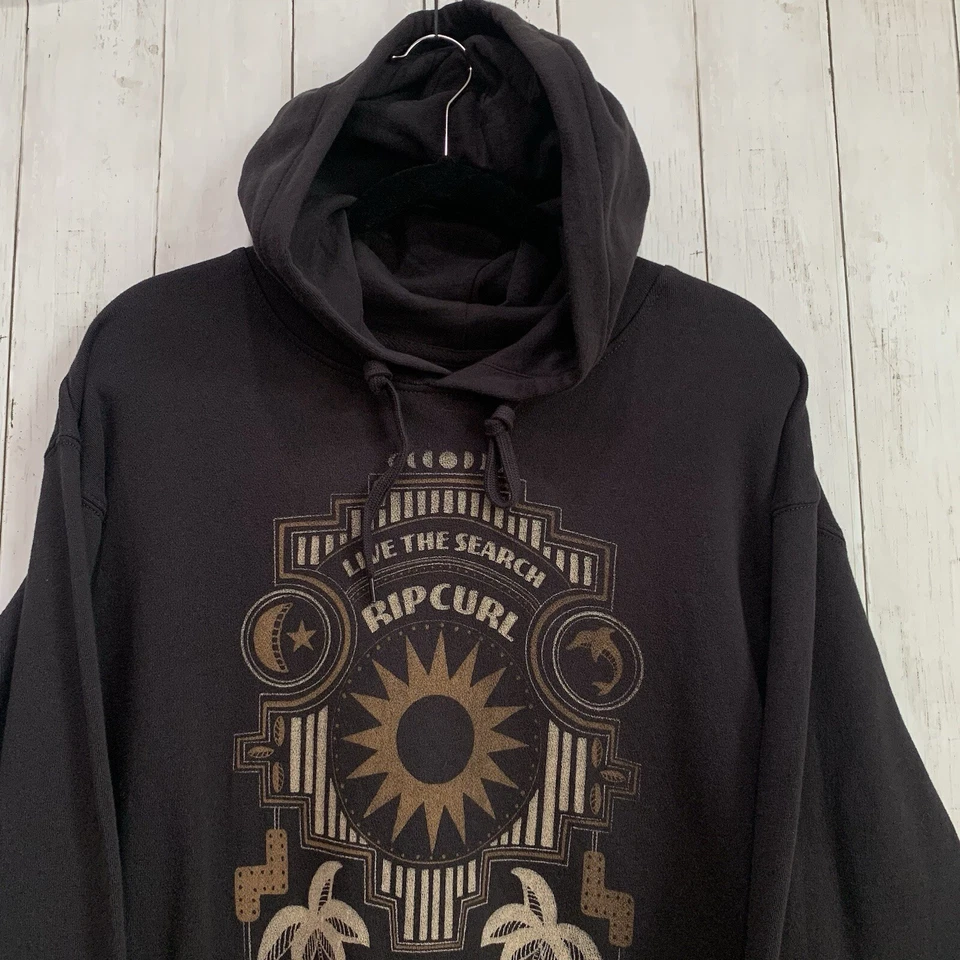 Nuevo con etiquetas Pullover Sudadera con Capucha Rip Curl Pacific Dream 100% Algodón Negro Lavado Talla M Foto 3 de 4