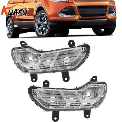 Clear Lens Bumper Fog Lights Lamps Pair For Ford Escape Kuga 2013 2014 2015 2016