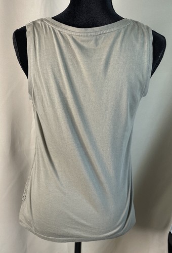 Chico’s Olive Green Crochet Scoop Neck Sleeveless Tank Top Size 0 US Small 4 - Picture 2 of 6
