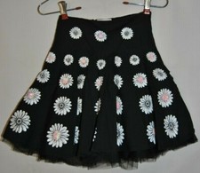 Girl's THE CHILDREN'S PLACE Black White Floral Skirt Size 5 Black Netting