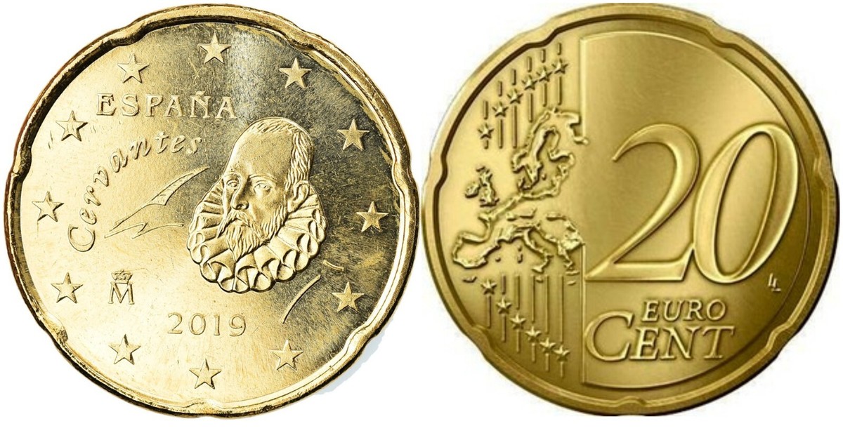 20 Euro Cent Spain 2019 * Miguel de Cervantes * Unc | eBay