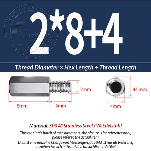 M2 M2.5 Male-Female Stainless Steel Hex Standoff Screw Spacer Pillar Hex Support - Picture 21 of 50
