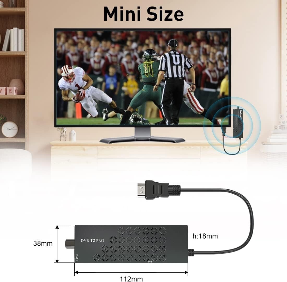Decoder Invisibile DVB-T2 HEVC H265 10 Bit - Mini Stick HDMI HD - 1