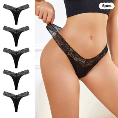 Panties Women Woman Underwear 5-pack Lingerie See Through String Thong