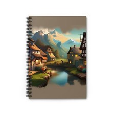 Mountain Village 118 pages Spiral Notebook - Ruled Line