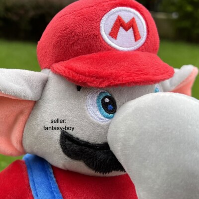 Peluche Mario Elefante NovaCarta – 27,5 Cm De Felpa Ultra Suave, Con Mono Azul Y Camiseta Roja, Diseño Original De Super Mario, Regalo Para Fans A Partir De 3 Años