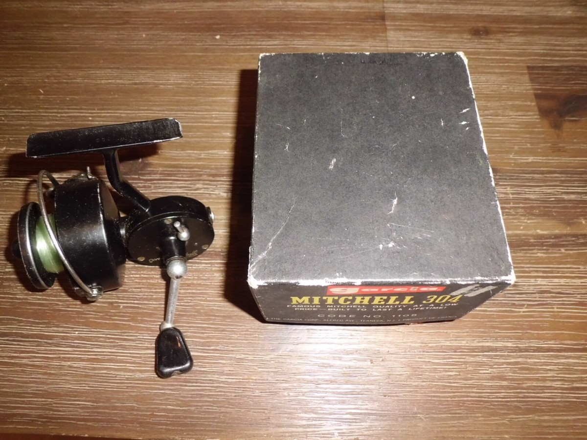 Vintage Garcia Mitchell 304 Spinning Reel made in France w/ Box