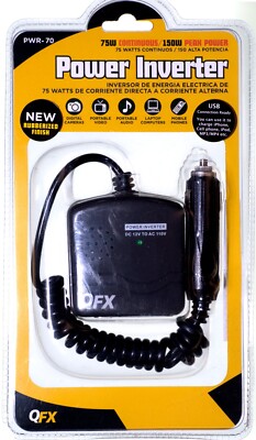 75W Continuos 150W Peak 12V DC Car Power Inverter to USB & 110V AC