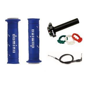 Acelerador de acción rápida Yamaha FZS600 Fazer Domino XM2 con empuñaduras azules/blancas - Imagen 1 de 9
