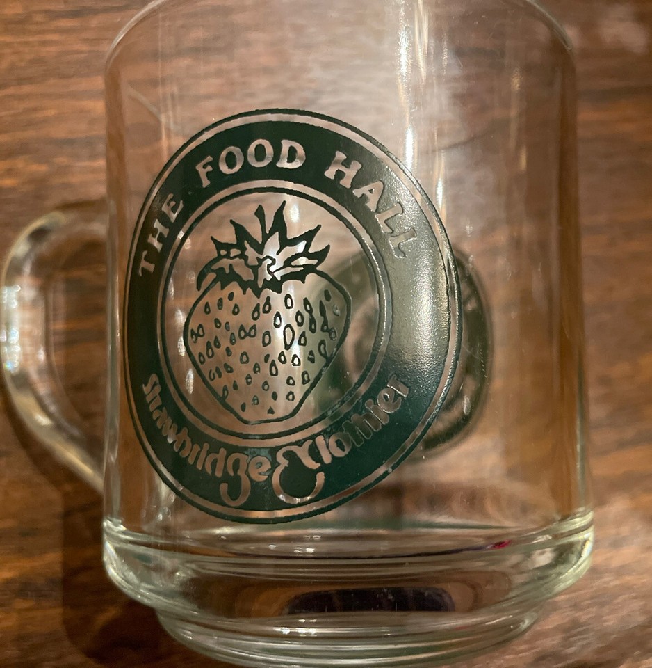 Strawbridge & And Clothier vintage glass mug Food Hall Philadelphia Pa