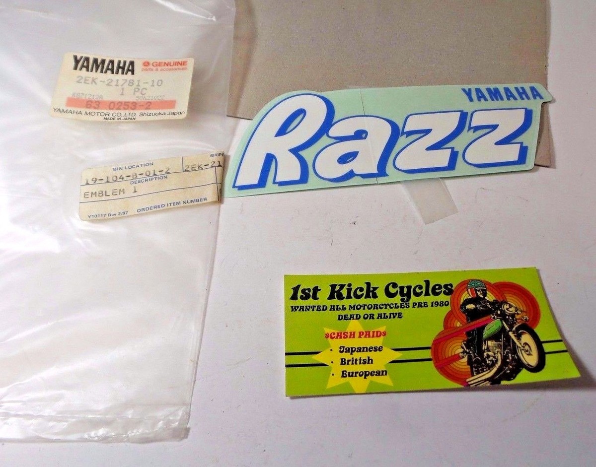 YAMAHA SIDE COVER EMBLEM STICKER DECAL SH 50 RAZZ 1987-1988 2EK