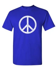PEACE SIGN - Unisex Cotton T-Shirt Tee Shirt