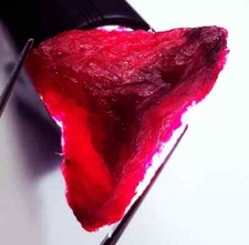 Natural Blood Red Beryl 75.85 Ct Loose Gemstone 39.23 MM Unique Rough Certified