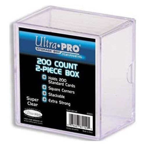 Ultra PRO 200 Count (200ct) Card Storage Box 2-piece Standard Holder Clear - Photo 1/3
