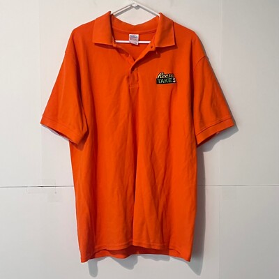 Port Company Mens Shirt Size XL Orange Reeces Take 5 Employee Manager Rare