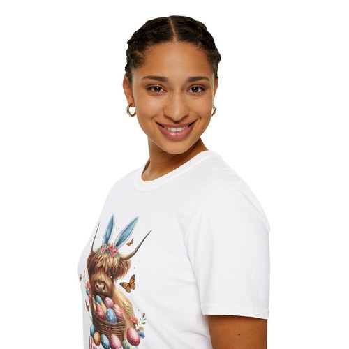 Easter Cow T-Shirt, Bunny Ears, Easter Day Tee, Easter Gift - 第 5/11 張圖片