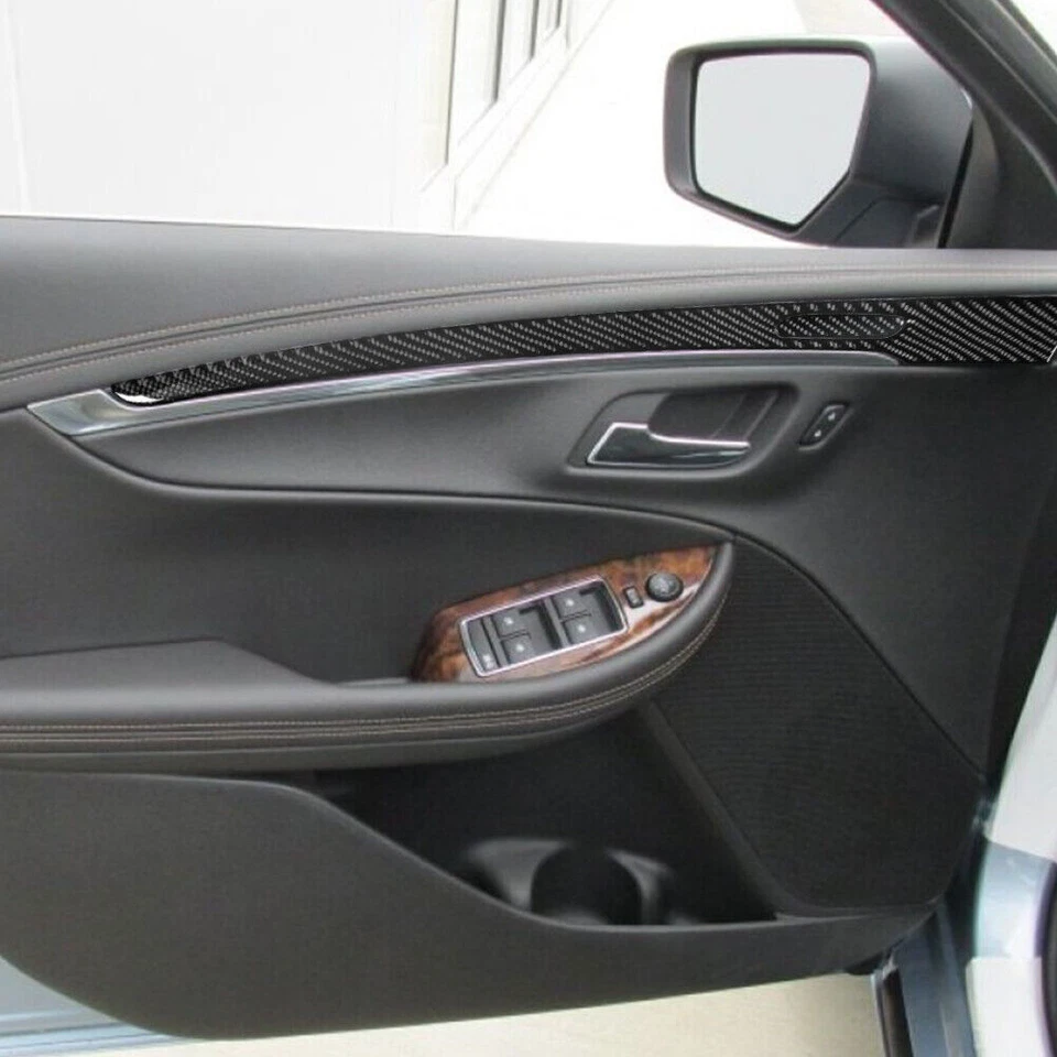 Cubierta interior del panel de la puerta de fibra de carbono para Chevrolet Impala 2014-2020 5 piezas Foto 4 de 4