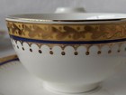 MTK Tohki Japan Porcelain Blue China Plate Gold Trim Set of 6 teacups saucers — photo 1