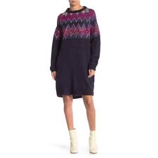 Sparkle Sweater Dress Solutions Womens SZ Small Multicolor Long Sleeve Crew Neck