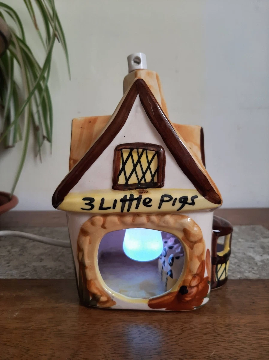 Vintage Derek Fowler Pottery 3 Little Pigs Lamp Night Light