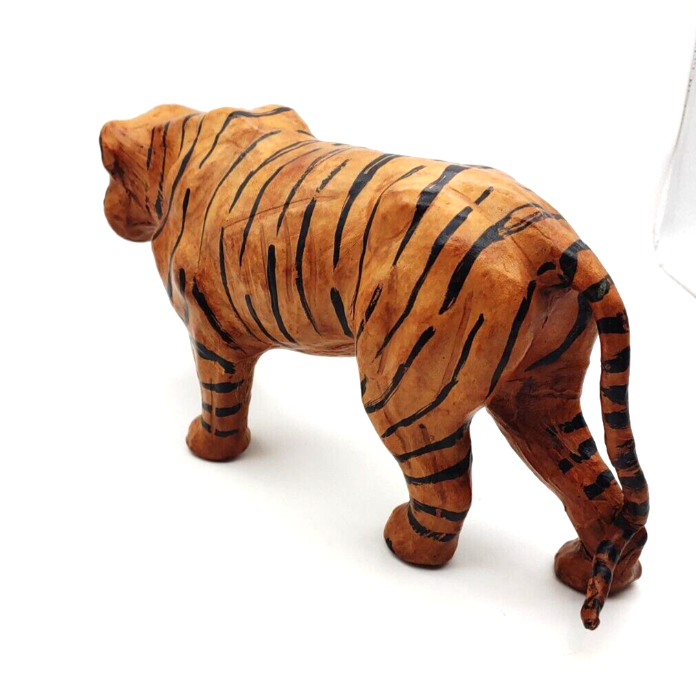 Large Handmade Paper Mache Bengel Tiger Figure Sturdy 15