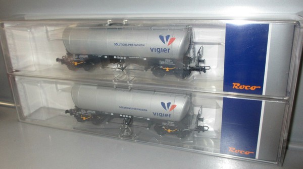 Roco H0 76084 Set Silowagen, Type Uacns, Vigier Cement, (Sbb), Epoche Vi _ Neu-image