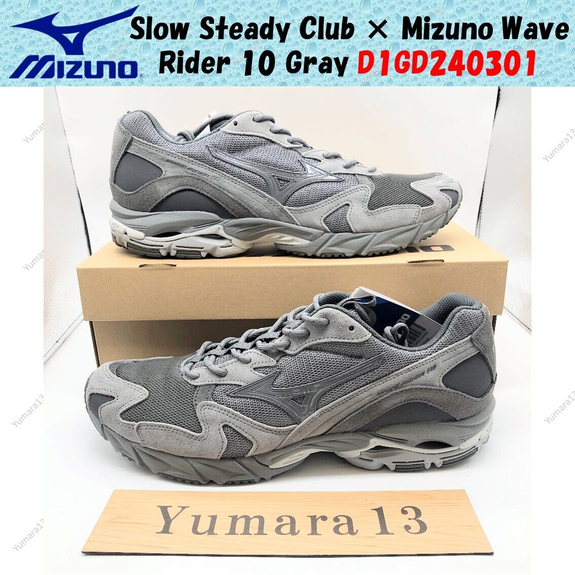 Slow Steady Club × Mizuno Wave Rider 10 Gray D1GD240301 Slow Steady Club × Mizuno Wave Rider 10 Gray D1GD240301