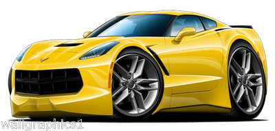2015 Corvette Stingray Wall Decal Sticker Graphic 12'' x 24'' Size Free Shipping