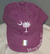 Kid's PALM TREE  MOON Myrtle Beach Embroidered Purple Cotton Ball Cap Tsunami