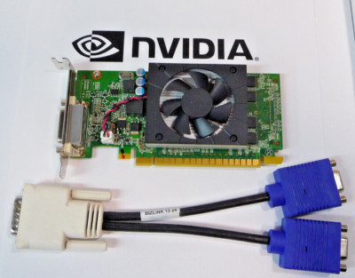 PCIe x16  SFF  NVIDIA GeForce 605 1GB DDR3 Video Graphics Card Dual Display