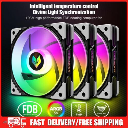 CPU Cooler 3 Pin ARGB FDB Bearing PWM PC Quiet Cooling Fan (Black) - Photo 1 sur 8