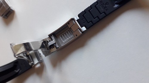 Cinturino in Gomma per ROLEX - Nero 20mm con Chiusura - Mod. OYSTERFLEX / RUBBER - Foto 9 di 17