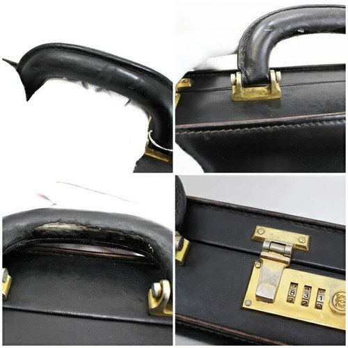 Loewe Briefcase Attache Trunk Business Bag Black Leather 41x29x6cm pre-owned - Picture 5 of 5