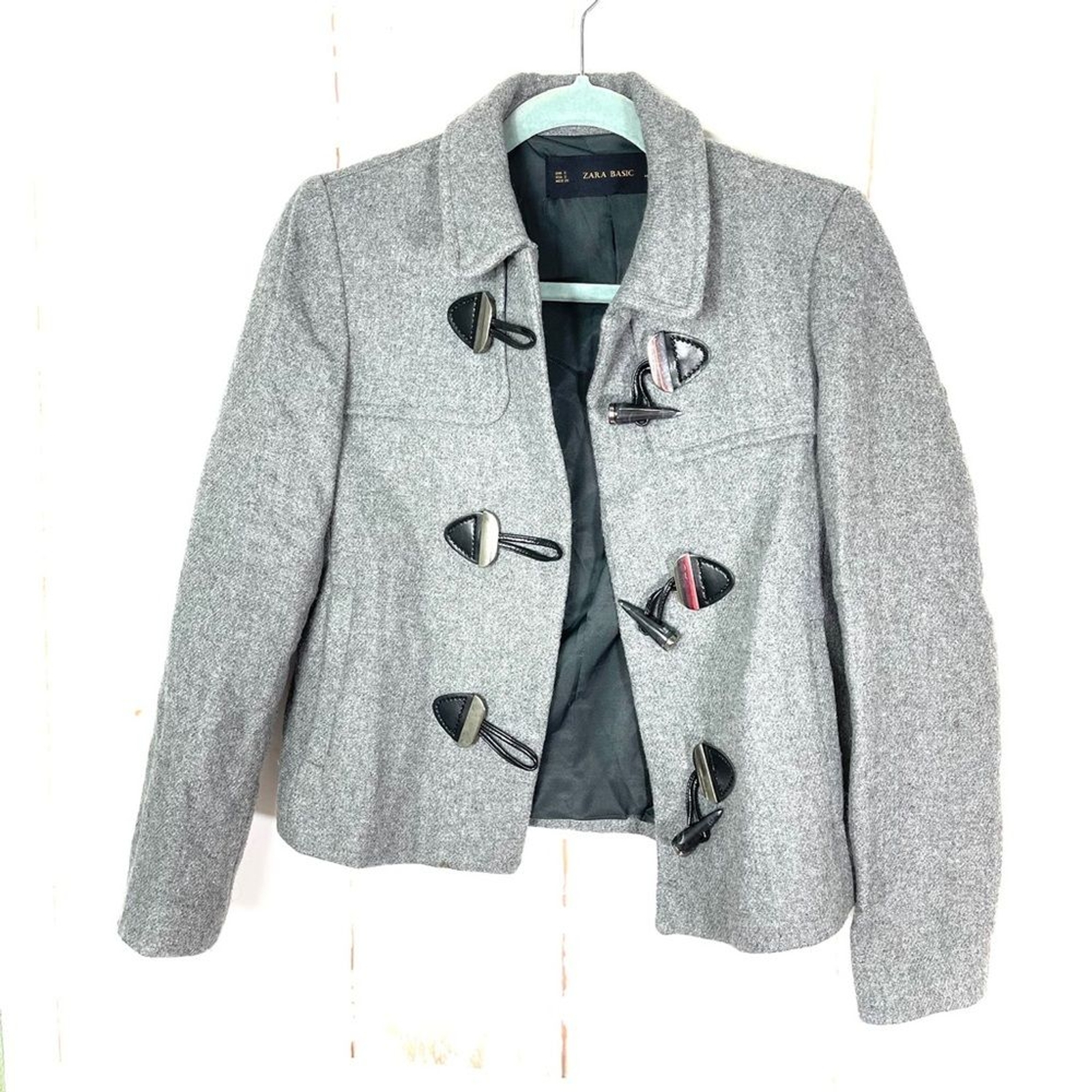 Zara Basic Grey Fall Winter Coat - image 1