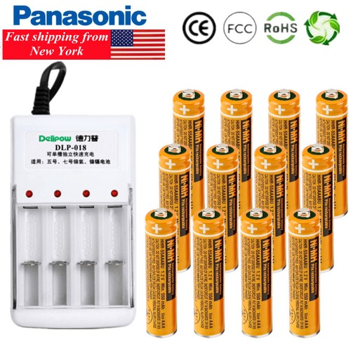 Lot Panasonic AAA Rechargeable Batteries 550mAh 1.2V NiMH / 4 Slots