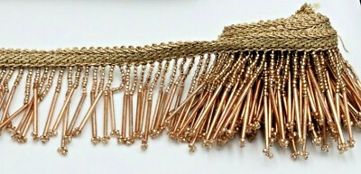 2 Zoll 1 x Yard Gold Perlen Horn Fransen Braut Sari Quaste genäht Borte Vorhang de