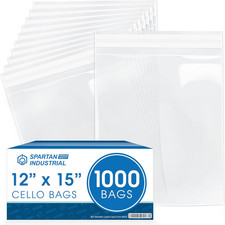 12" X 15" Self-Sealing Cellophane Bags 1000 Count Clear Poly Packaging for Clo
