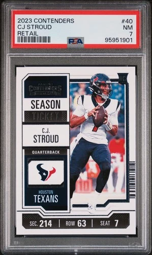 2023 PANINI CONTENDERS RETAIL #40 CJ STROUD ROOKIE RC PSA 7