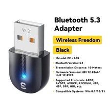 USB Bluetooth 5.3 Adapter Aux Audio Receiver Transmitter For PC Speaker Laptop
