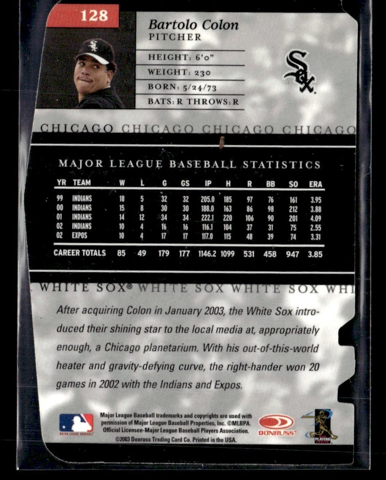 2003 Donruss Elite #128 Bartolo Colon Aspirations #/60 - Image 2 of 2