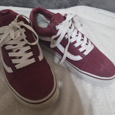Vans Old Skool Women's 8 Men's 6.5 Maroon White Stripe Canvas Skate Sneaker Shoe
