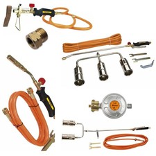 Gasbrenner Profi Handlötset Gasbrennerset Mitteldruckregler Abflammgerät Regler