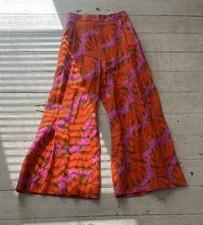 Farm Rio Copacabana Printed Floral Wide Leg Linen Pants Small