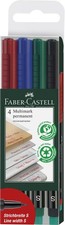 Faber-Castell Multimark Permanent S 152304 Assorted Marker Pens Pack of 4 1 coun