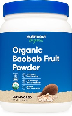 Nutricost Organic Baobab Fruit Powder (1 LB, Unflavored) - Vegan, GMO-Free