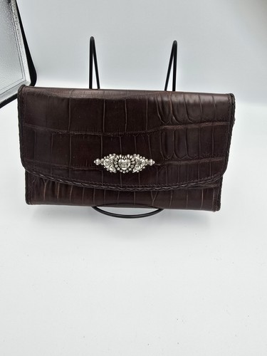 Cartera Bandolera Cuero Cocodrilo Marrón Brighton - Imagen 1 de 5