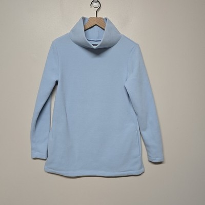 Dudley Stephen s Terry Fleece Sz S Park Slope Periwinkle Blue Turtleneck Pockets