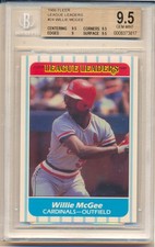 1986 Fleer League Leaders Willie McGee (#24) (Subs 1-9/3-9.5's) BGS9.5 BGS